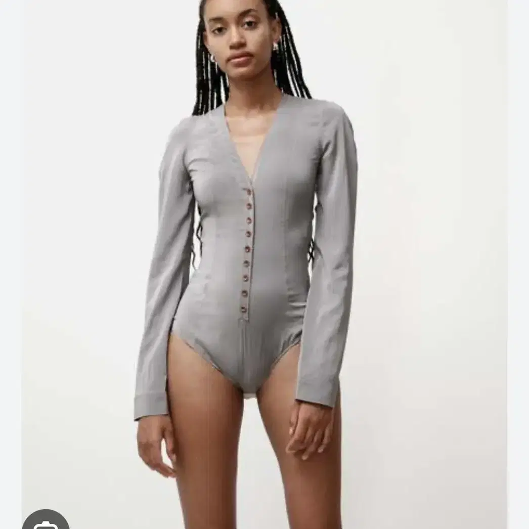 Lemaire grey silk bodysuit 36