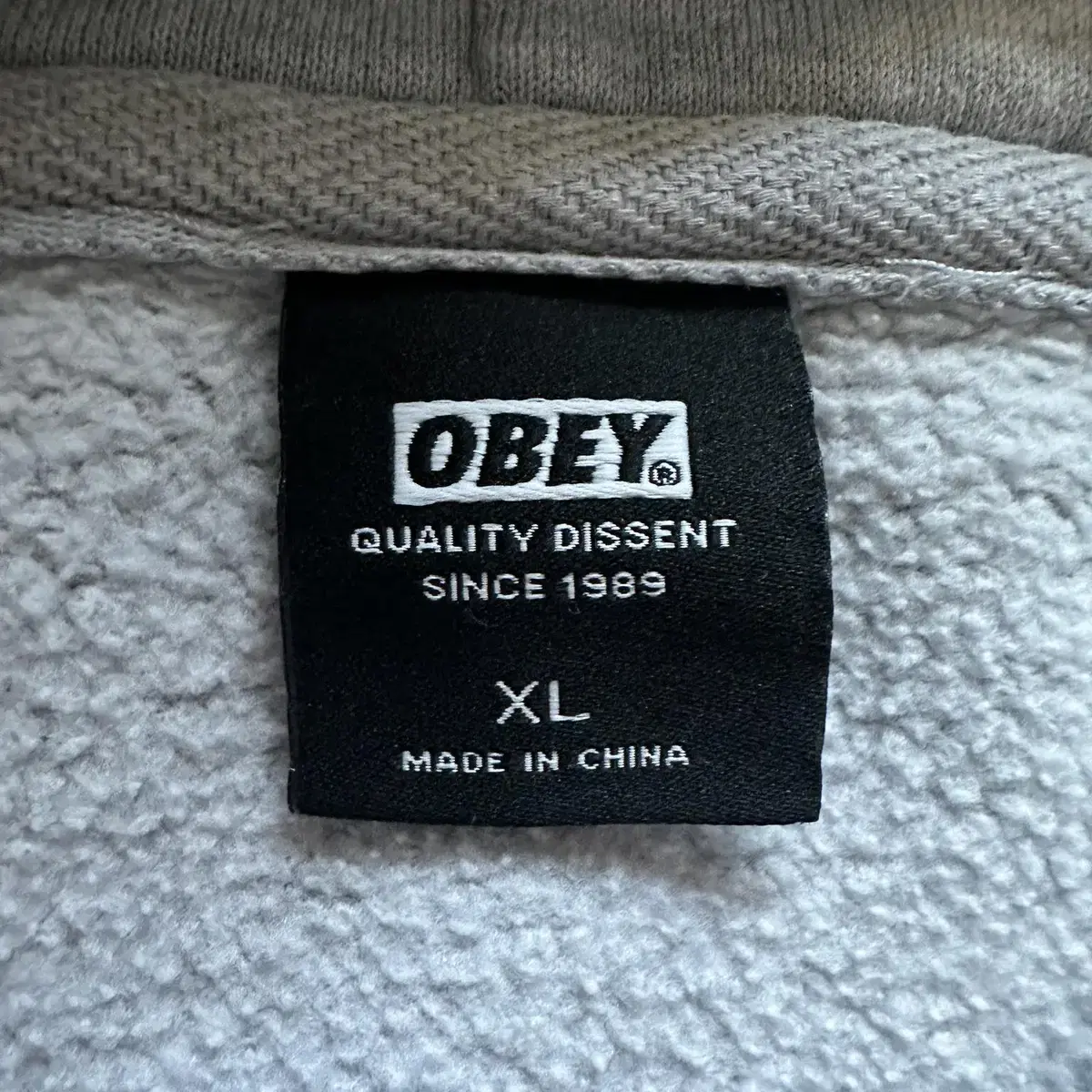 [XL] 오베이 OBEY 월드와이드 백로고 후드티 그레이