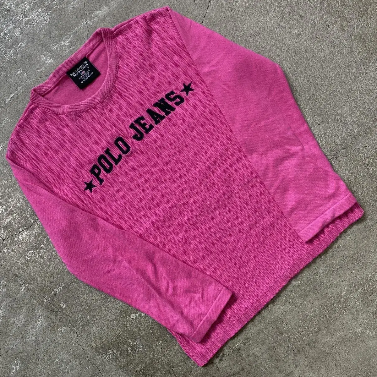 Polo Jins Spellout Pink Knit