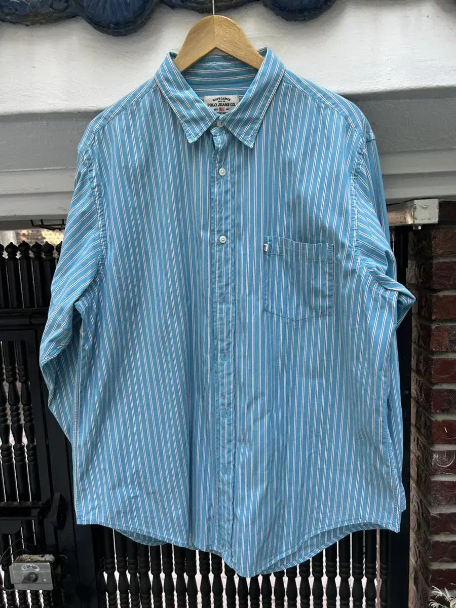 Ralph Lauren Polo Polo Jins Oversized Vintage Oxford Cotton Striped Shirt