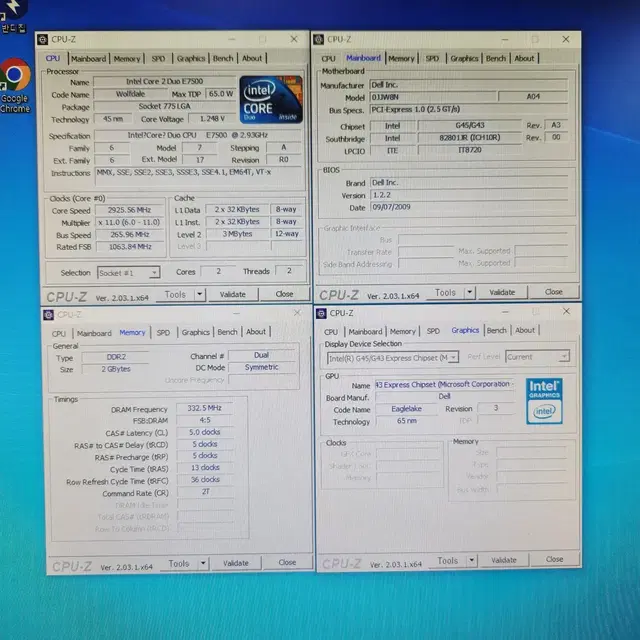 DELL G45M03 Vostro 220 775 마더보드 0JJW8N