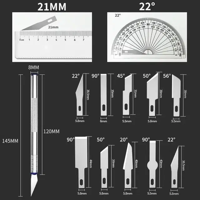 새제품 금속조각칼 13P