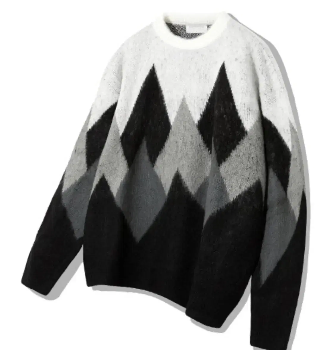 Bulky Brushed Argyle Knit (L)