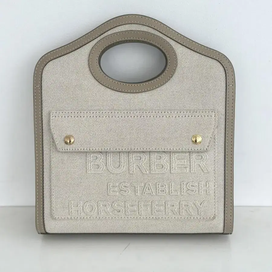 [정품] BURBERRY 버버리 미니 호스페리 린넨 코튼 포켓백