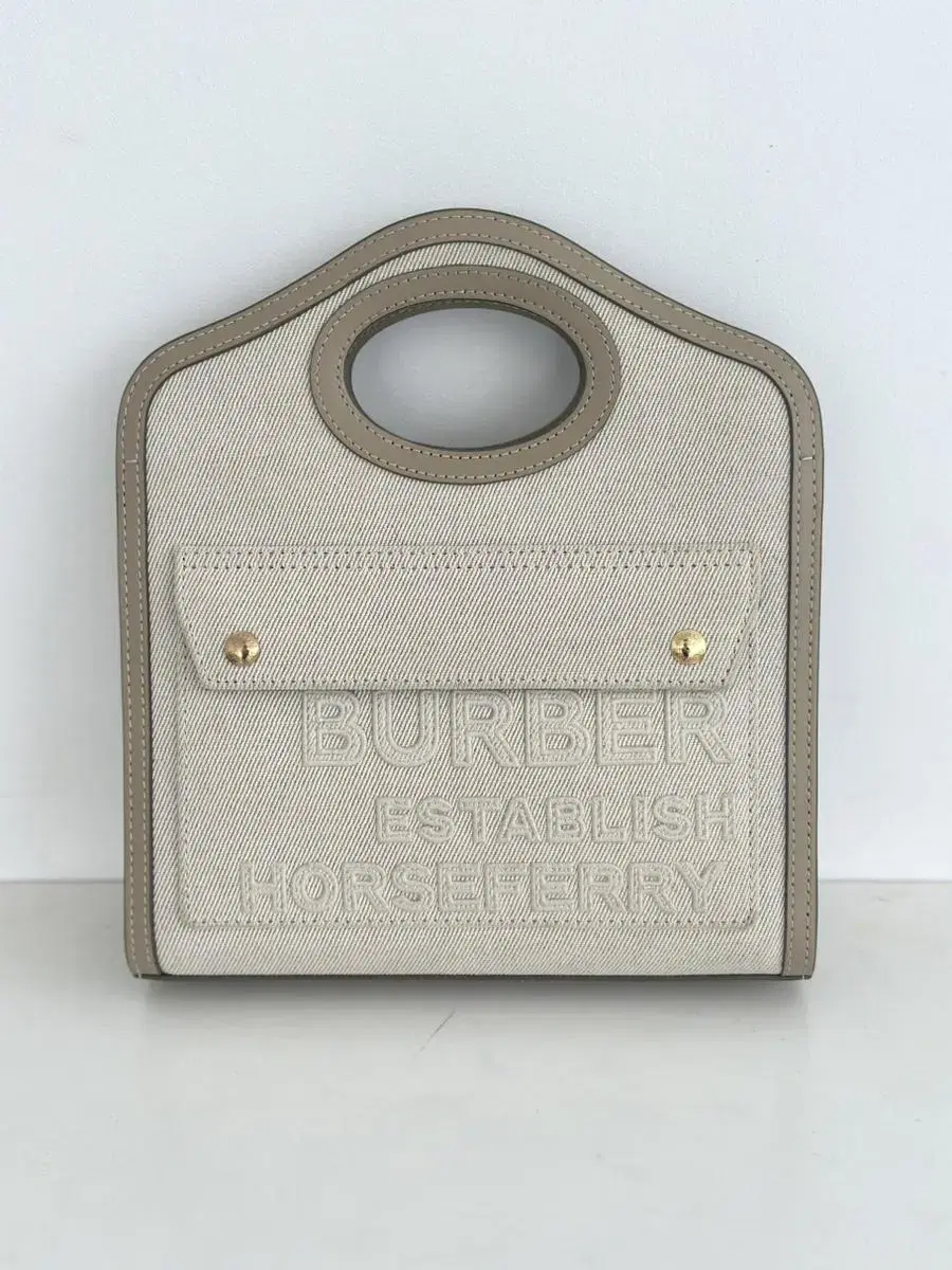 [정품] BURBERRY 버버리 미니 호스페리 린넨 코튼 포켓백