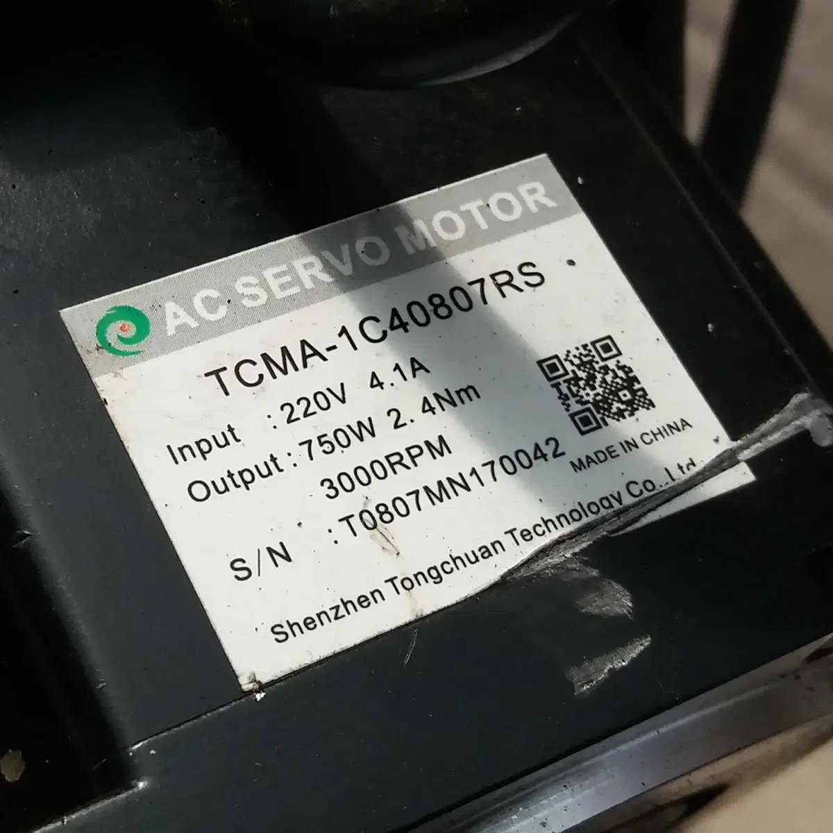 AC서보모터 TCMA-1C40807RS AA282