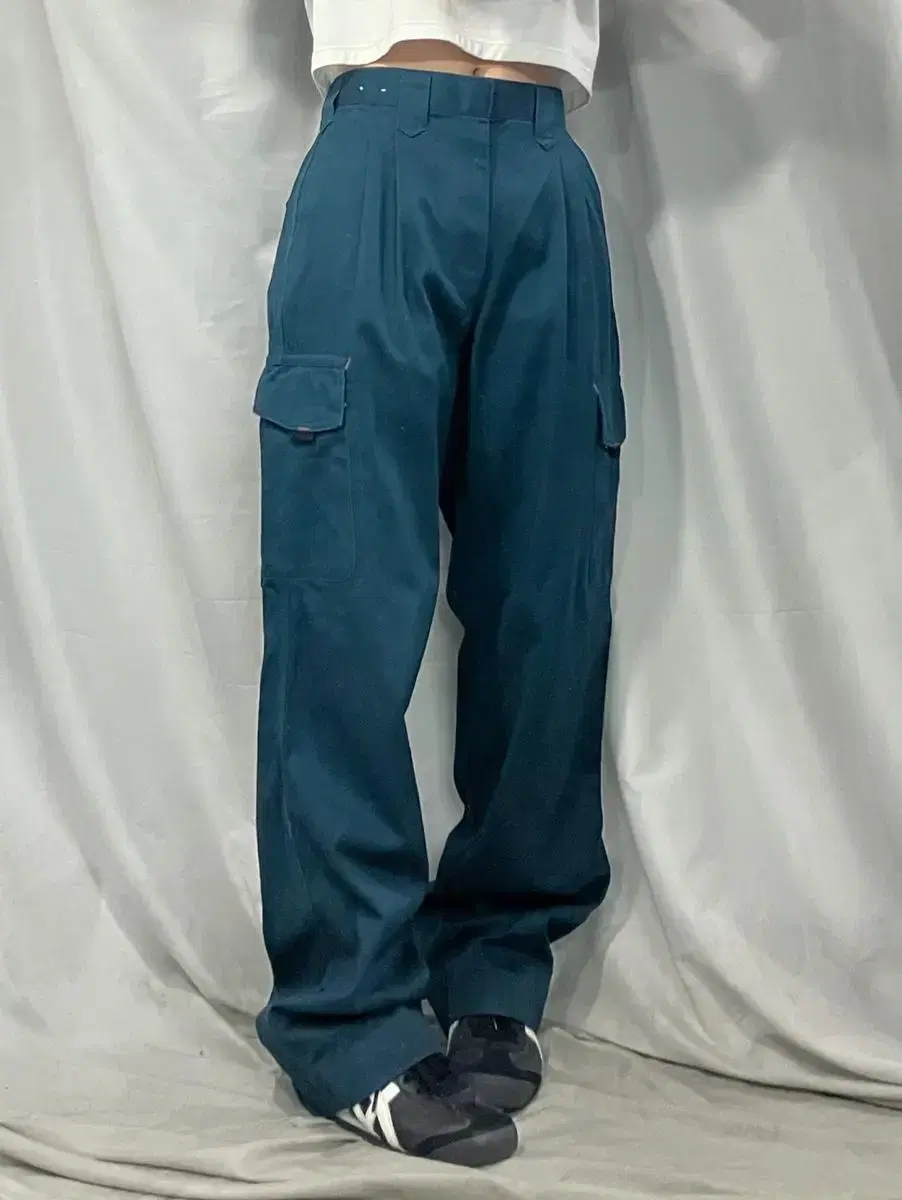 Japanese Turquoise Pin-Tuck Cargo Pants 30INCH