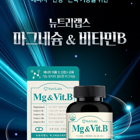 뉴트리랩스 마그네슘 & 비타민B 1,450mg x 90