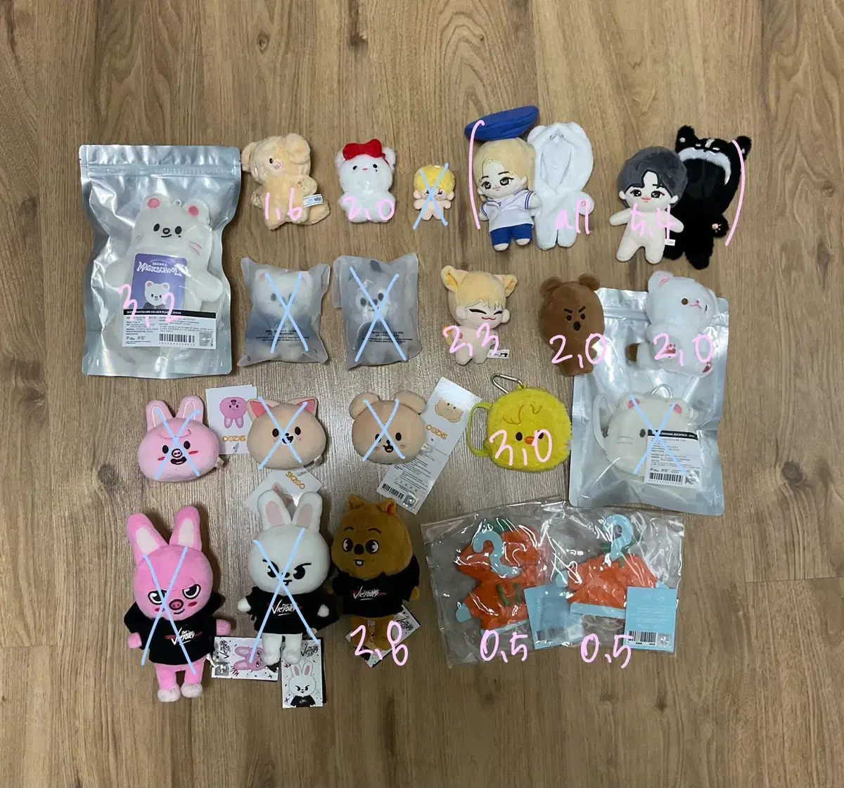 skz doll babychara yangpop fluffyhyeon stressball ooki han chan rutzini wts