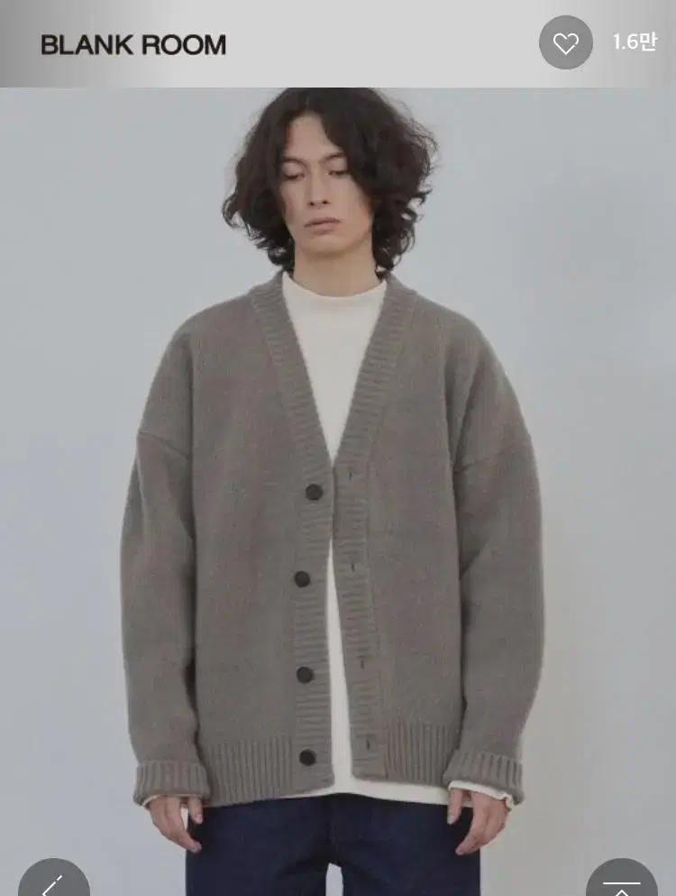 Blank wool blend cardigan_khaki gray 2 new