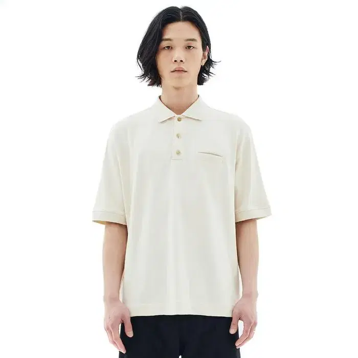 로드존그레이 Back pleats polo tee cream