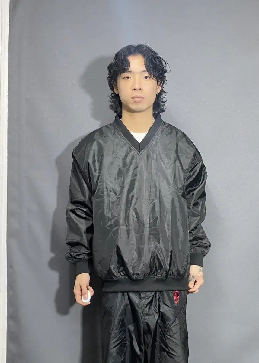 RAPIDO Black Windbreaker Warmup L