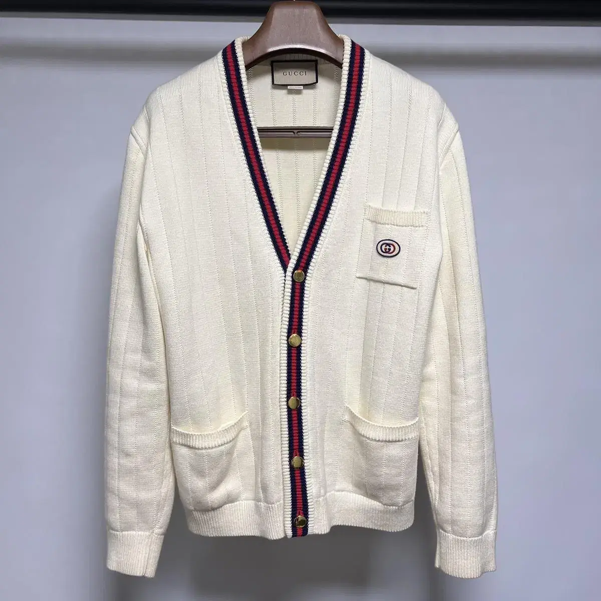 [S/100] Gucci Interlocking Cardigan Ivory Color