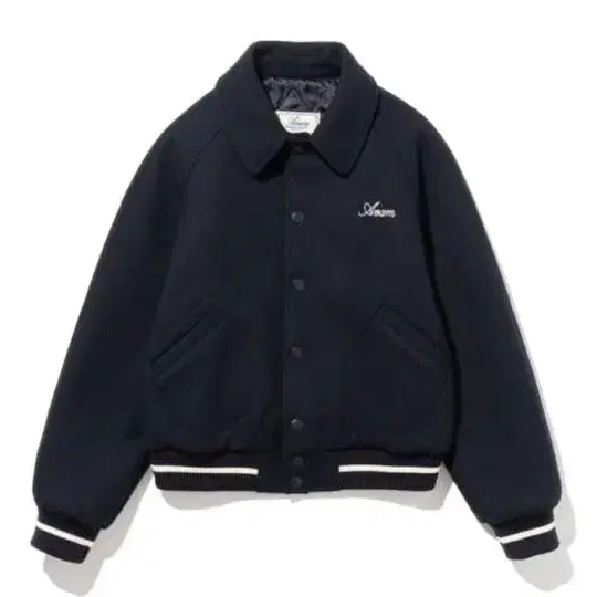 아밤 Wool Varcity Jacket Navy