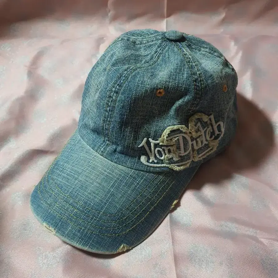 본더치 데님 가죽스트랩 볼캡 VON DUTCH DENIM