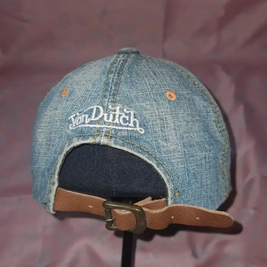 본더치 데님 가죽스트랩 볼캡 VON DUTCH DENIM