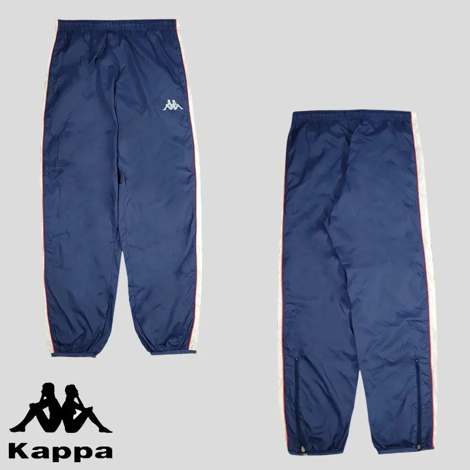 KAPPA Kappa JP Navy White Red Sideline Nylon100 Track Pants