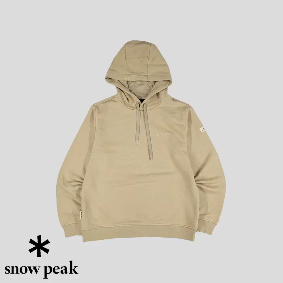 SNOW PEAK Beige tonal embroidered and cotton-blend sweat hoodie