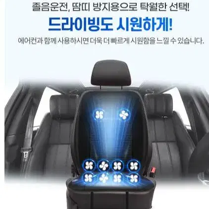 새상품)더쎈 10팬 차량용 통풍시트 쿨링 12V 24V 1년 as 보증