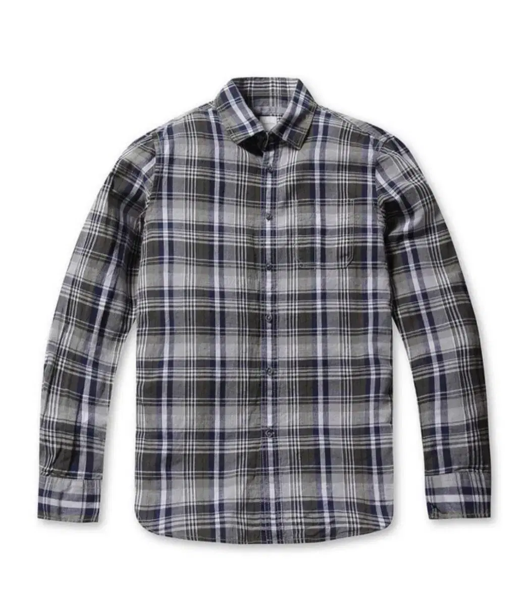 SERIESSERIES Linen-blend casual checked shirt new