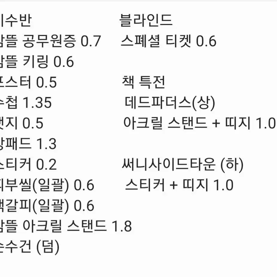 잠뜰 미수반 써사타 데드파더스 블라인드 뜰팁 일괄