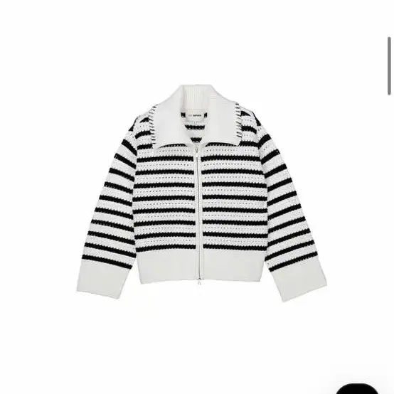 조이그라이슨 Stripe Big collar 니트집업가디건