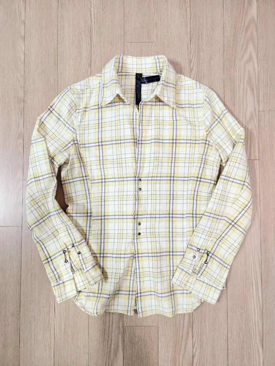 WJK JAPAN Yel checked ring-button shirt jacket