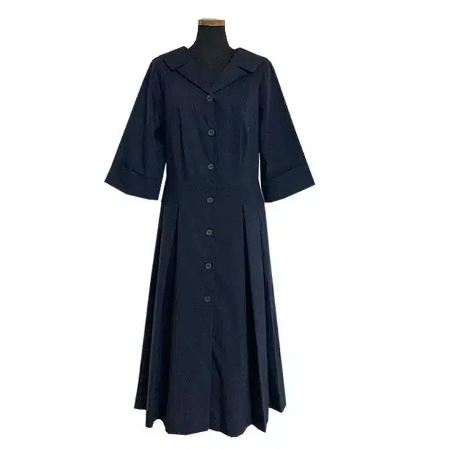 G.STUDIO Navy Pleated Banding Long ONEPIECE