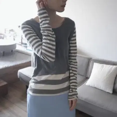 에프터먼데이 philosophy stripe top