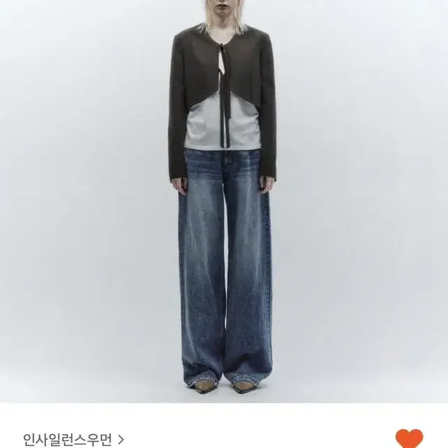 인사일런스 로우 웨이스트 와이드 진 s