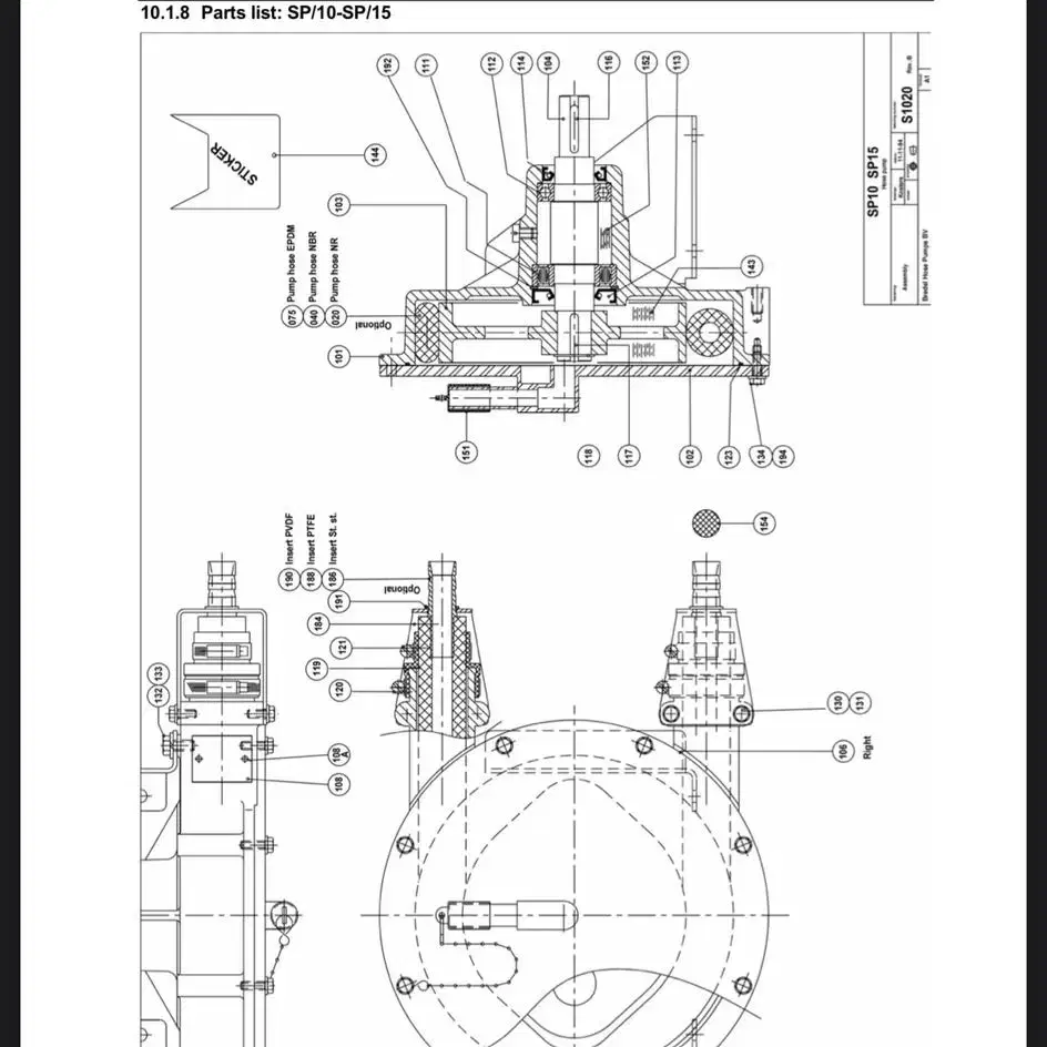 Bredel 브레델 호스펌프 SP/10거의 새제품 판매합니다. 0.4kw