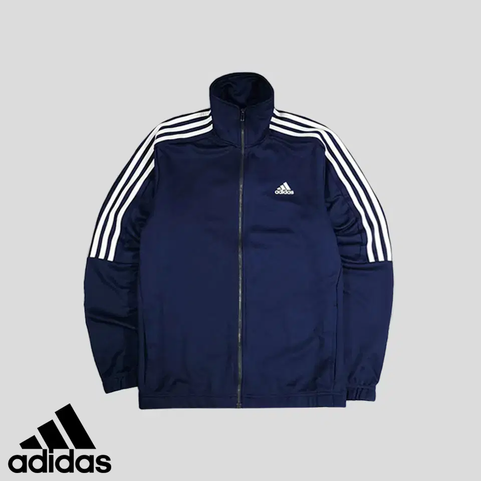 Adidas Navy White Half-Tricot Sideline Tracktop Zip Up Jersey M