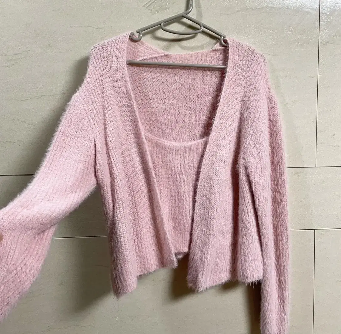 Pink Angora Cardigan Set (New, unworn)