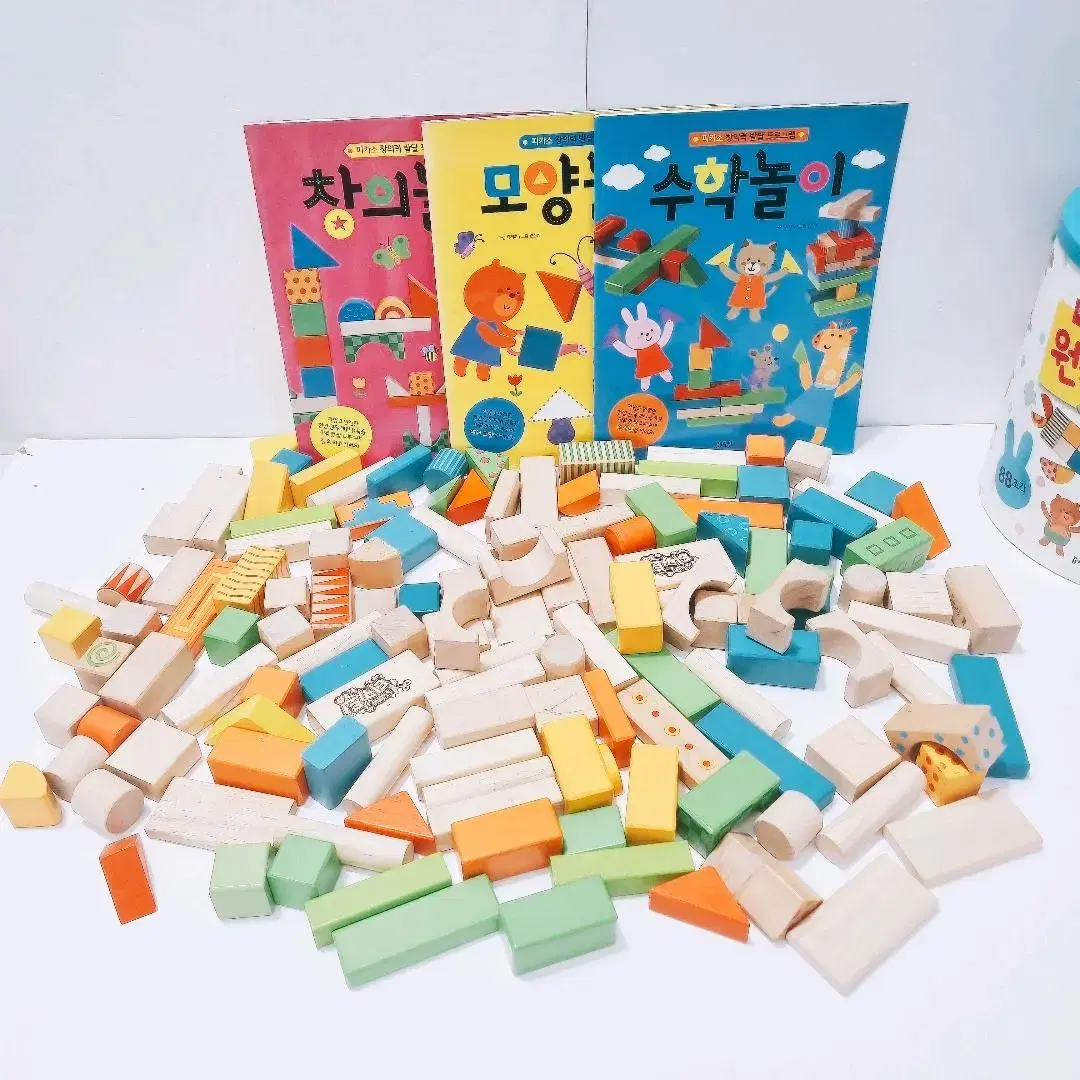 블루래빗 [중고] 원목 스토리 블록 88pcs