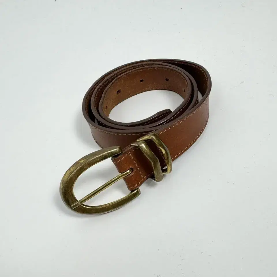 vintage D-ring buckle leather belt