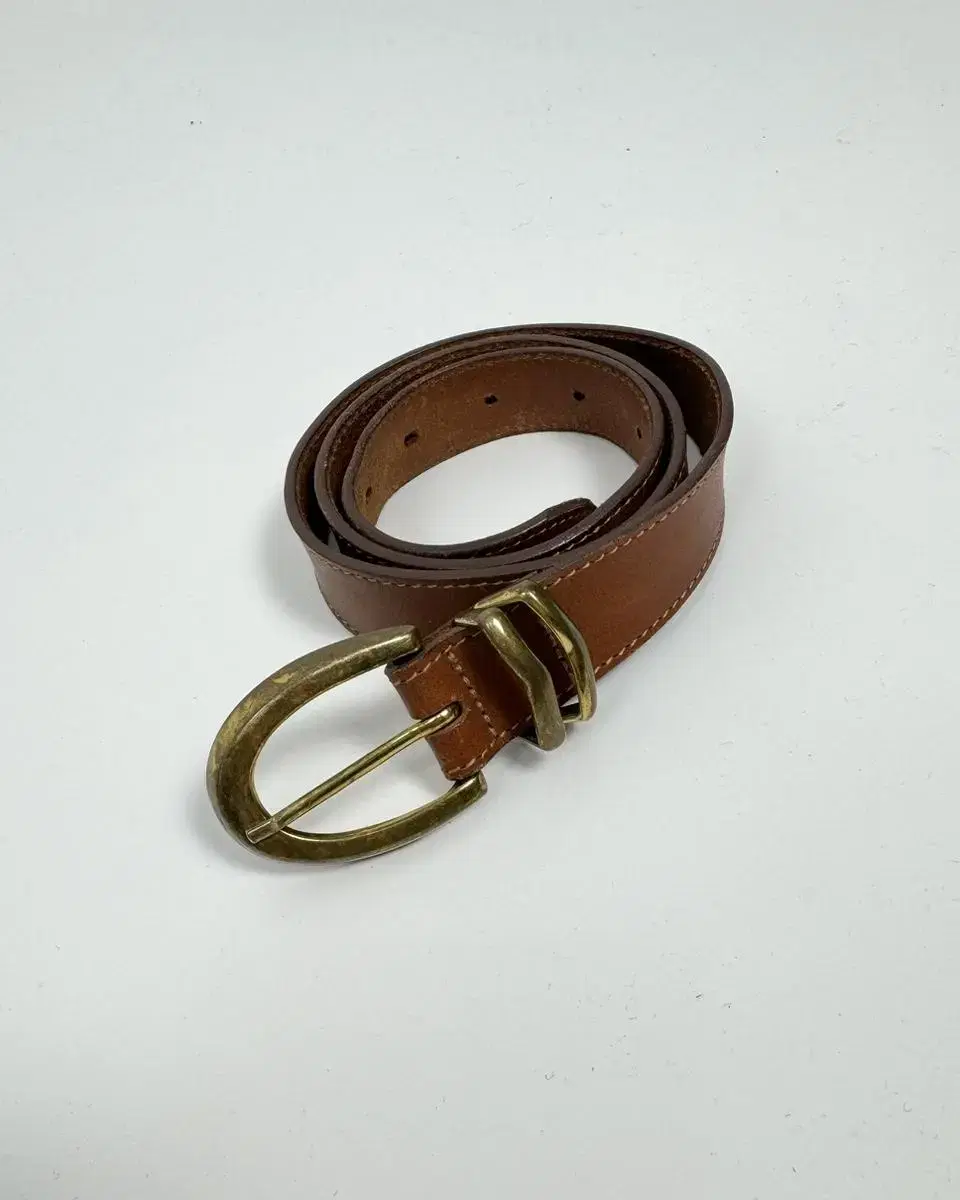 vintage D-ring buckle leather belt