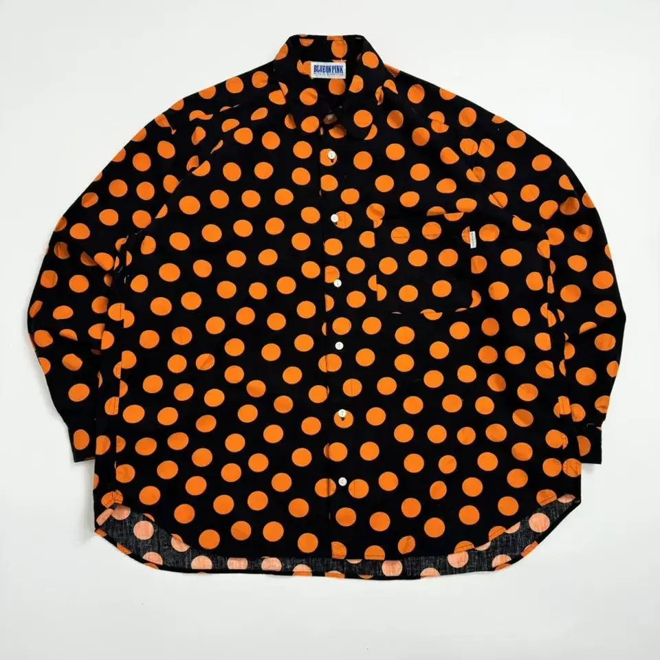 vintage dot orange tunic shirt