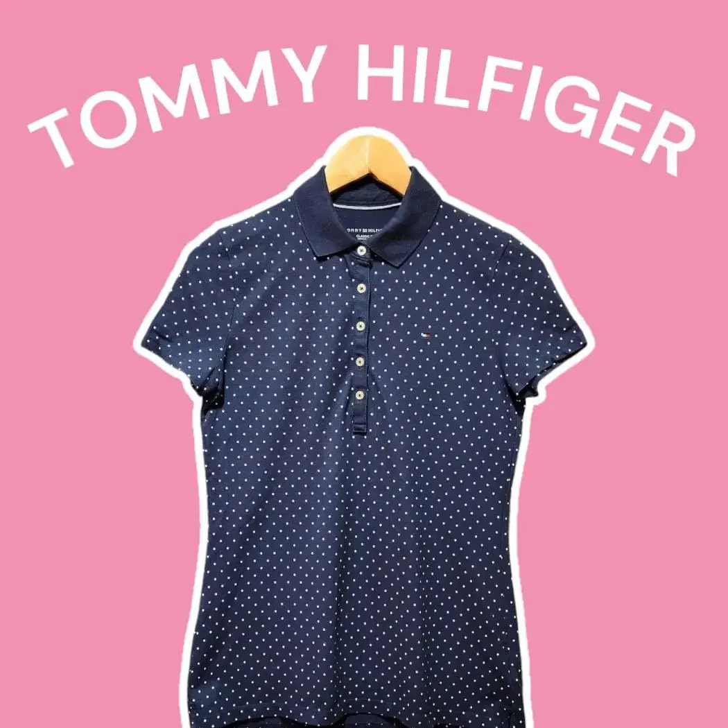 [S] TOMMYHILFIGER 타미힐피거 땡댕이 카라티 네이비