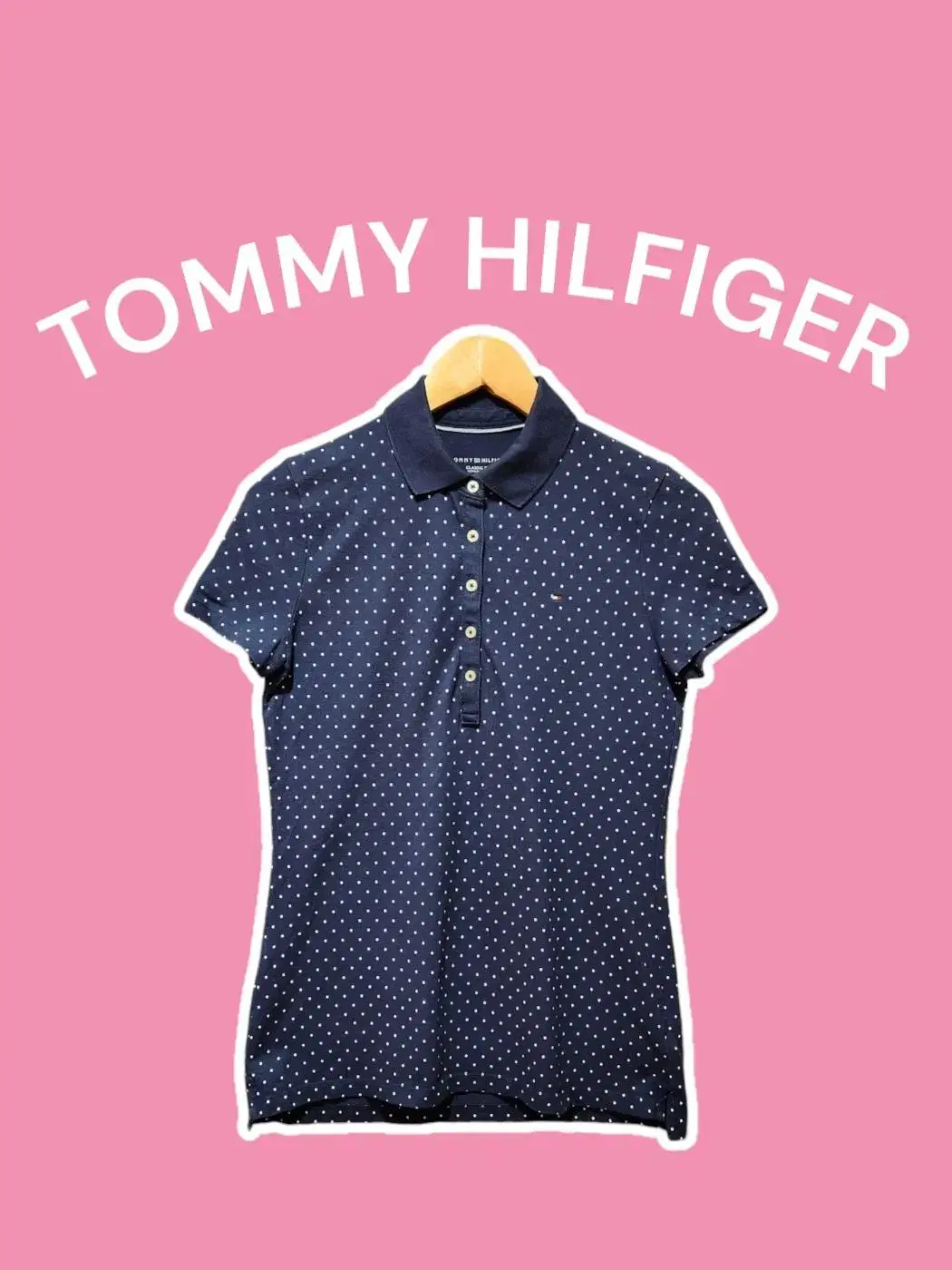 [S] TOMMYHILFIGER 타미힐피거 땡댕이 카라티 네이비