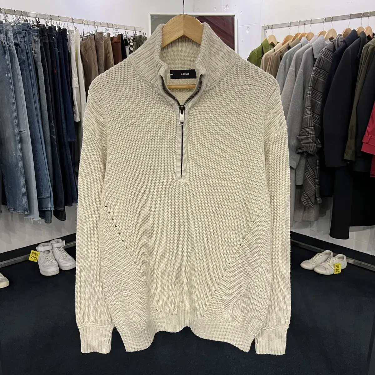 [Tacpo] [100] Ilkorso Knit Half-Zip Up