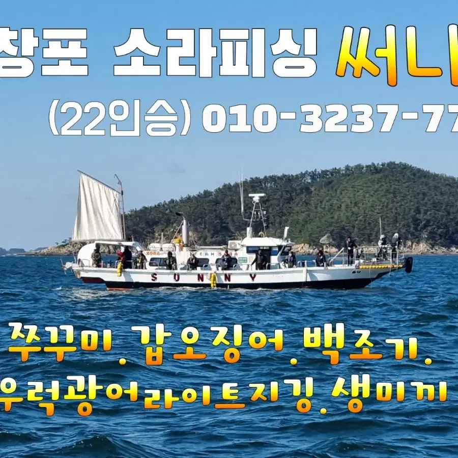 충남 보령 무창포항 선상낚시전문 낚시배 쭈꾸미낚시 백조기낚시 광어다운샷