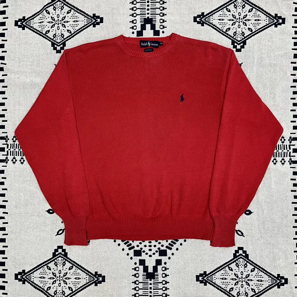 [M] 80s Polo Pony Logo Cotton Knit