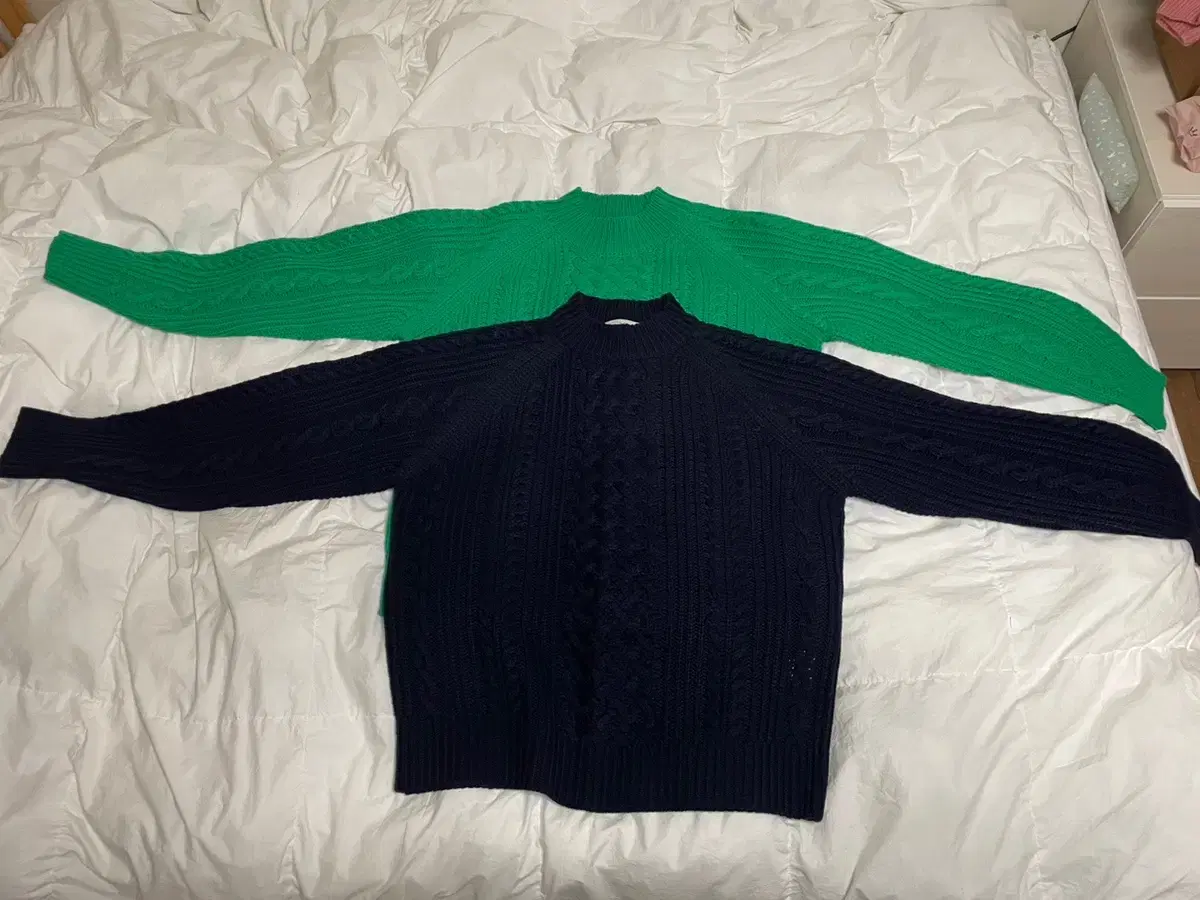 Afterpray Mockneck Fisherman Knit L Green/Navy