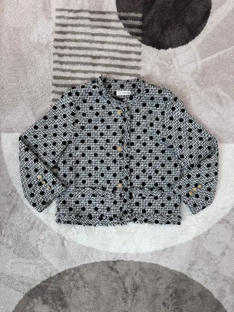 Vintage Tweed Dot Pattern Jacket