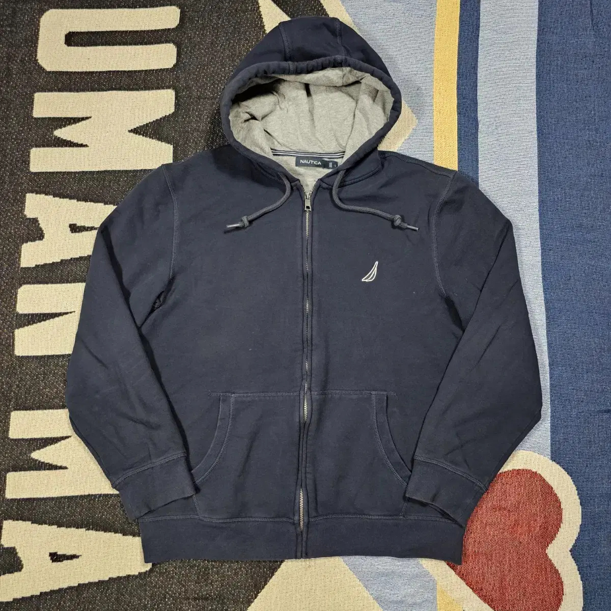 Nautica Navy Hooded Zip-Up L