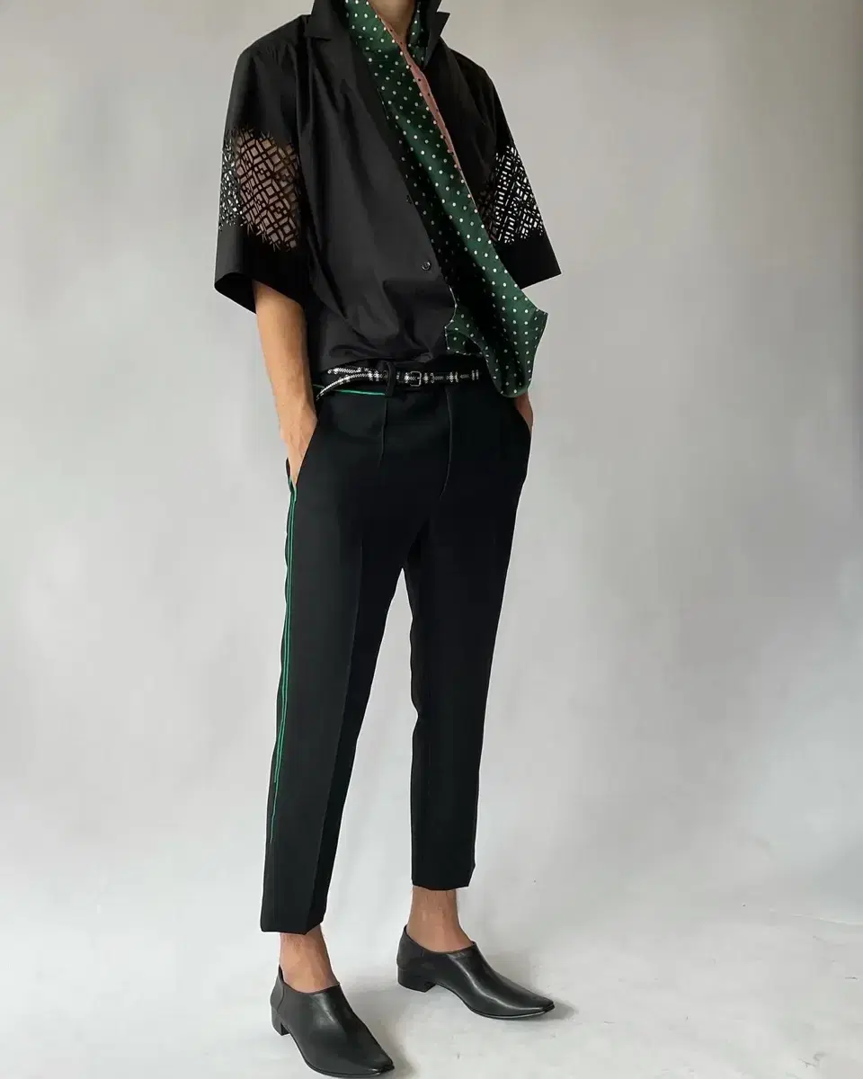 Heider Ackermann / Green Embroidered Slacks / 34