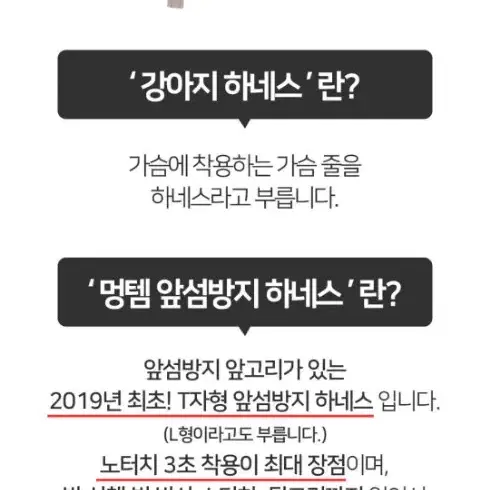 [멍템 앞섬방지 하네스 베이지(xs)]e