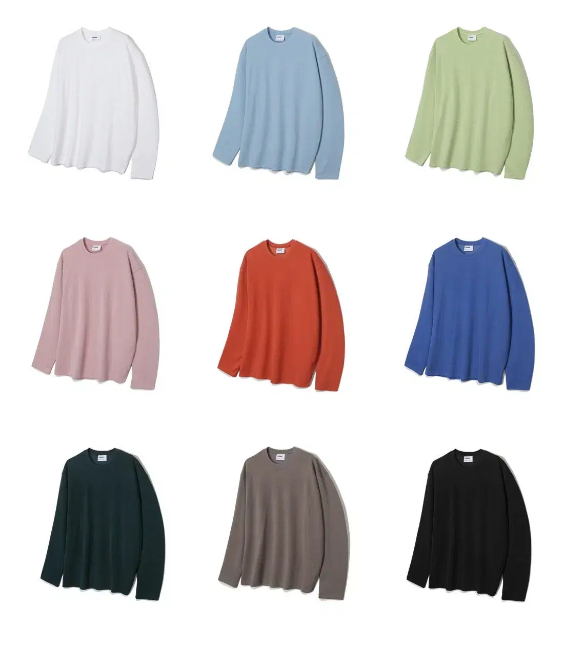 LOGAN Apple Loose Fit Long Sleeve Tee 9color