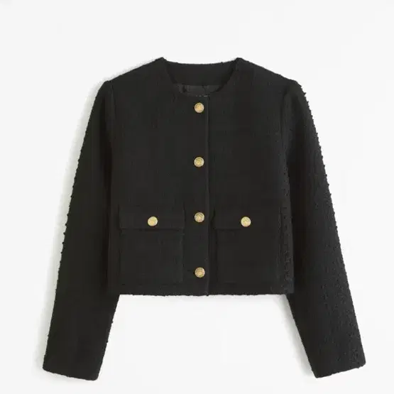 아베크롬비 Women's Collarless Tweed Jacket