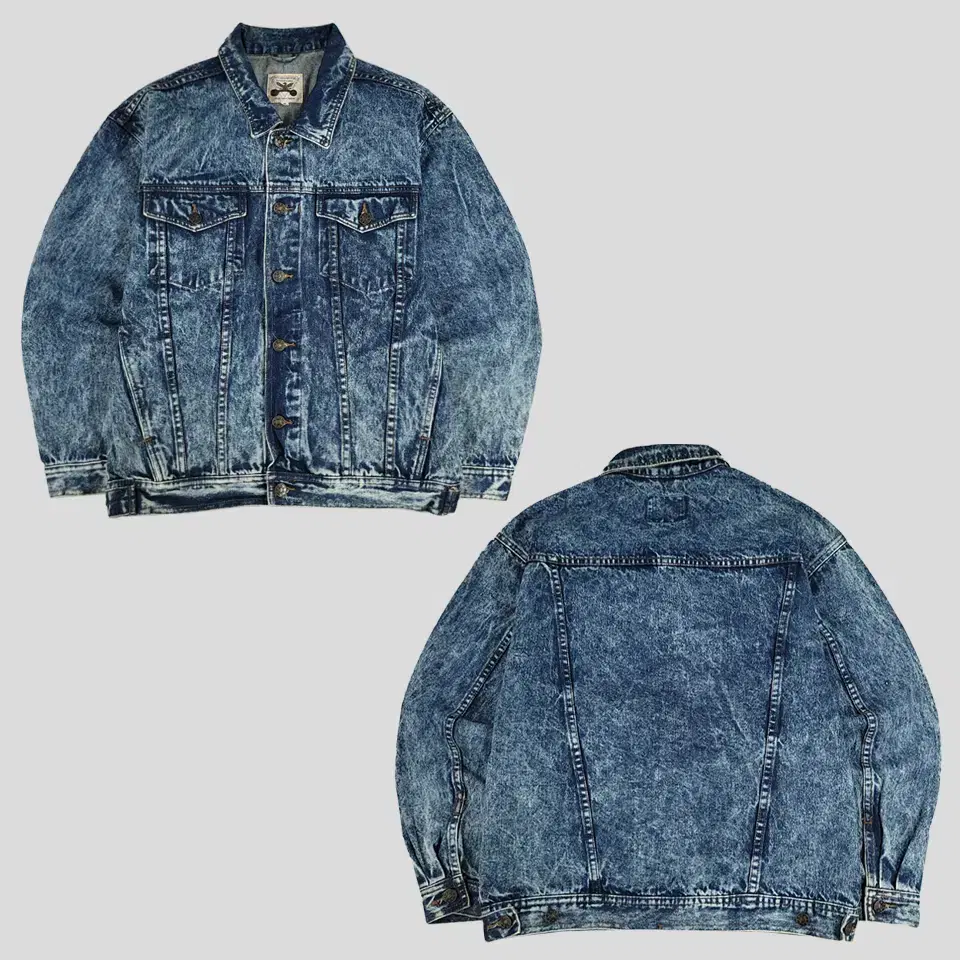 BERKSHINE Jin Blue Stone Blue Wash Y2K Retro Amekazi Tucker Denim Jacket